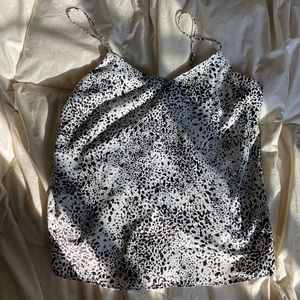 Leopard silk tank top